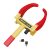 Relaxdays Cepo Coche, Antirrobo Rueda Caravana o Remolque, con Cerradura, Inmovilizador Neumático, Acero, Amarillo/Rojo, Plástico, 47,5 x 23,5 x 7 cm